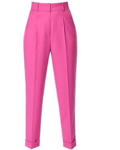 AGGI Kelly Very Berry Tailored Trousers With Cuffs - Pink