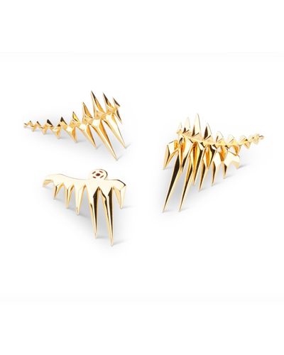 Kasun Black Sea Glacier Earrings Gold - Metallic