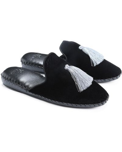 NOT JUST PAJAMA Classic Handmade Slippers - Black