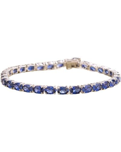 Juvetti Salto White Gold Tennis Bracelet In Blue Sapphire