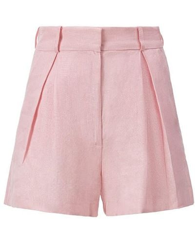 Lita Couture Linen Shorts In Pink