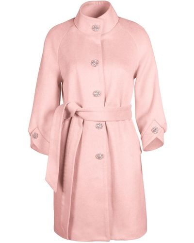 Santinni 'taylor' 100% Cashmere & Wool Coat In Rosa - Pink