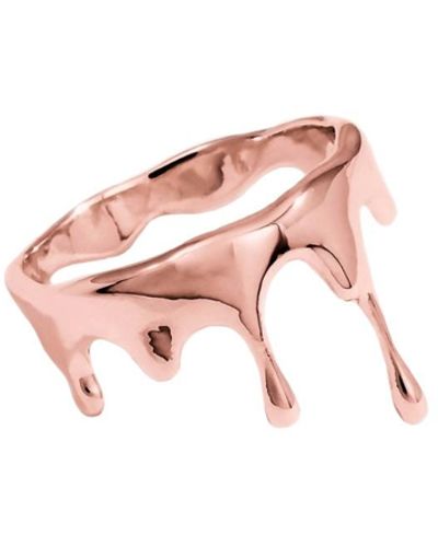 MARIE JUNE Jewelry Dripping Small Vermeil Ring - Pink