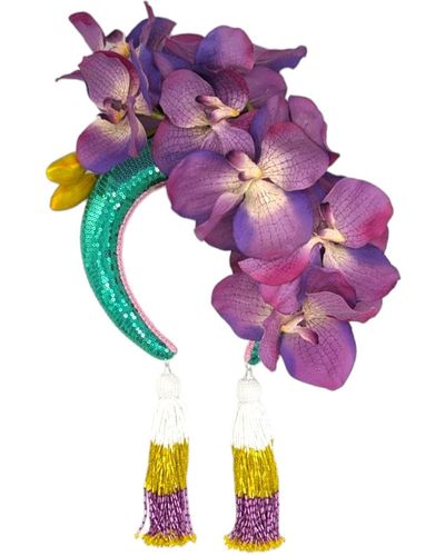 Julia Clancey Luxe Montze Jade Orchid Bloom Band - Purple
