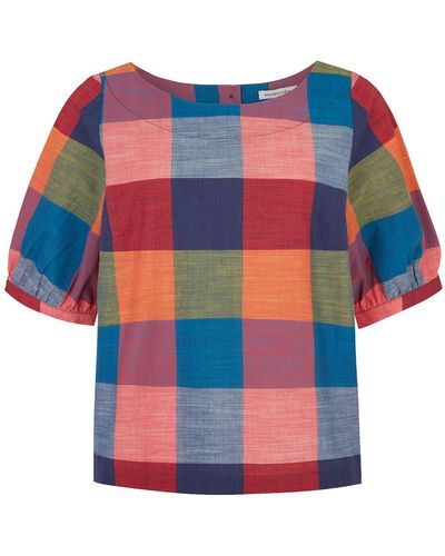 Emily and Fin Ava Festival Plaid Top - Blue