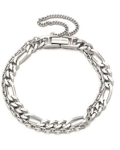ille lan Rascas Tvxq Double Chain Bracelet In White Gold 925 - Metallic