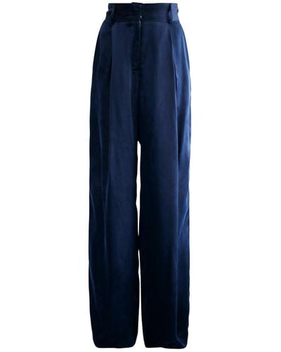 Le Réussi Remi Navy Wide-leg Pants - Blue