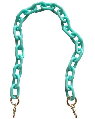 CLOSET REHAB Chain Link Short Acrylic Purse Strap In Aquamarine - Green