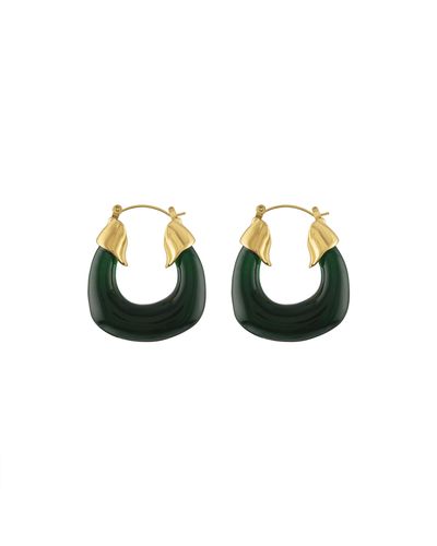 Olivia Le Kylie Acrylic Hoop Earrings In - Green