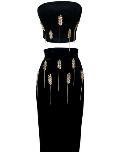Buy Graceprom Women's Black Long Sleeves Prom Dress Gold s Mermaid Evening  Dress at Amazon.in