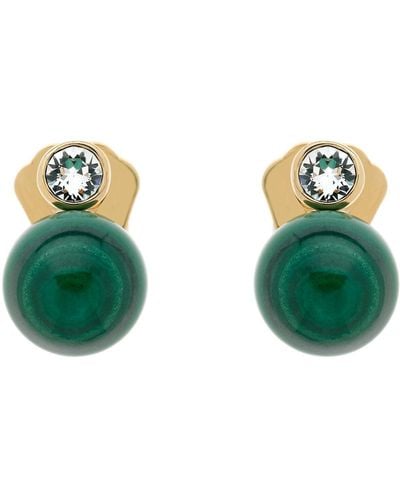 Emma Holland Jewellery Malachite & Crystal Clip Earrings - Green