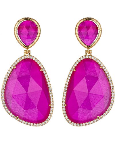 Eye Candy LA Anya Purple Drop Earrings