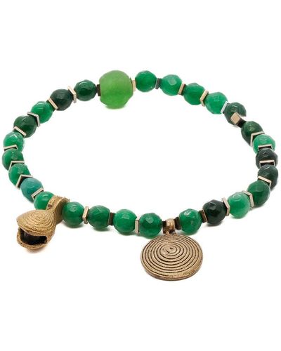 Ebru Jewelry Green Energy Spiral Anklet
