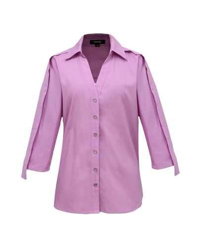 Smart and Joy Wide Shoulder Straps Shirt - Purple