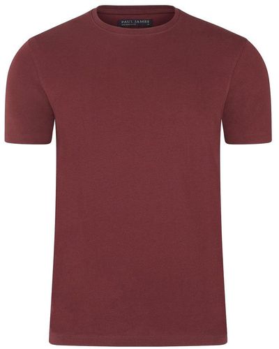 Paul James Knitwear S Heavyweight Charles Fitted Supima Cotton T-shirt - Red