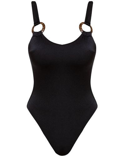 Cliché Reborn Jasmine Low Back One Piece Swimsuit With Ring Detail - Black