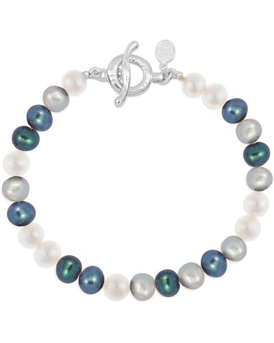 Dower & Hall S Mixed Freshwater Pearl Bracelet - Blue