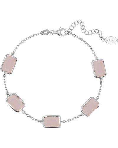 LÁTELITA London Portofino Bracelet Silver Rose Quartz - Metallic