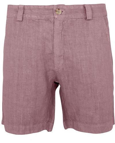 Haris Cotton Linen Bermuda Shorts-dusty Rose - Purple