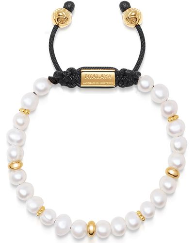 Nialaya Beaded Bracelet With Pearl And Gold - Multicolor