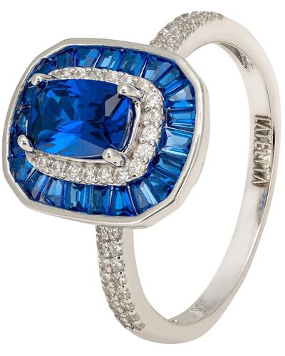 LÁTELITA London Great Gatsby Cocktail Ring Sapphire Silver - Blue