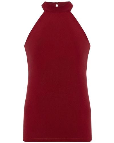 anou anou High Neck Halter Top In - Red