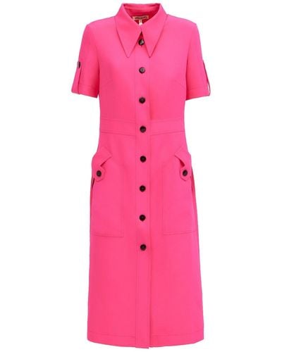 Julia Allert Designer Solid Dress Shirt Pink