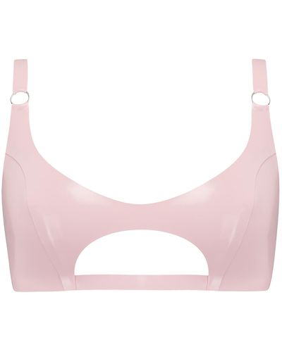 Elissa Poppy Latex Cut Out Bralette - Pink