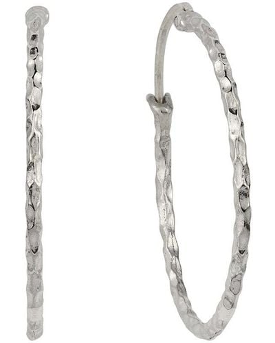 Charlotte's Web Jewellery Jodhpur Hammered Hoop Earrings - Metallic