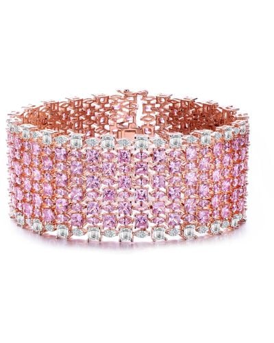 Genevive Jewelry Cannes Rosé Maxi Pink Bracelet - Red
