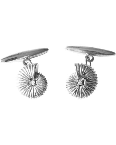 Lee Renee Ammonite Diamond Cufflinks – - Metallic