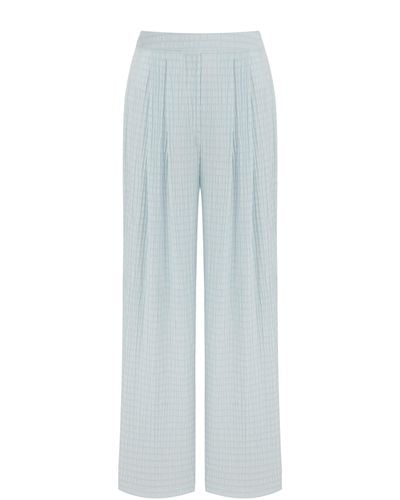 Nocturne High Waist Textured Trousers - White