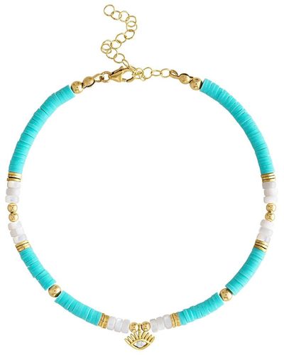 Olivia Le St. Tropez Polymer Clay Beaded Anklet - Blue
