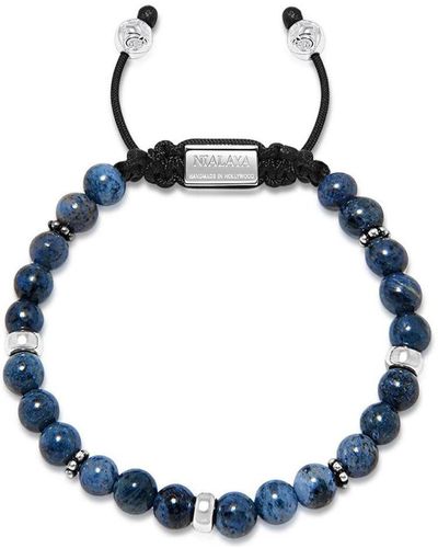 Nialaya Beaded Bracelet With Blue Dumortierite And Silver