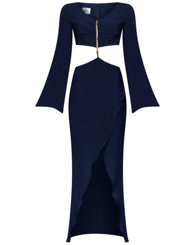 Maeve Cut Out Maxi Dress In Midnight - Blue
