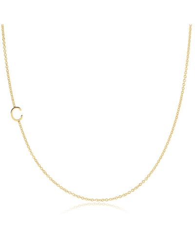 Maya Brenner 14k Asymmetrical Letter Necklace - Metallic