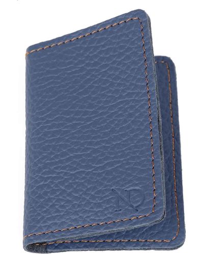N'damus London Bishopsgate Leather Credit Card Holder - Blue