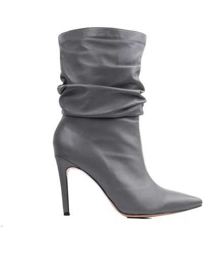 Ginissima Grey Leather Eva Boots