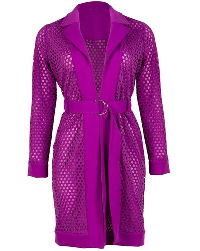 Balletto Athleisure Couture Perforated Overcoat Viola - Purple