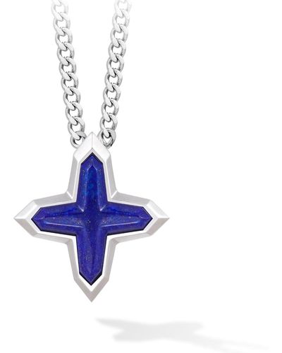 AWNL Sirius Cross Lapis Lazuli Stainless Necklace - Blue