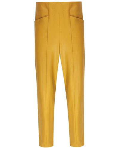 Mirimalist Orion Leather Trousers - Yellow