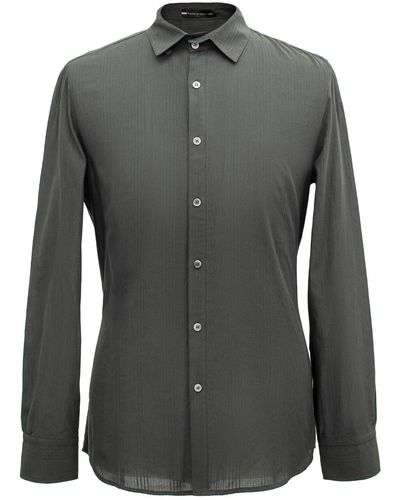 Smart and Joy Long-sleeved Shirt With Double And Removable Collar - Green