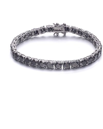 Genevive Jewelry Gv Sterling Silver Cubic Zirconia Tennis Bracelet - Metallic