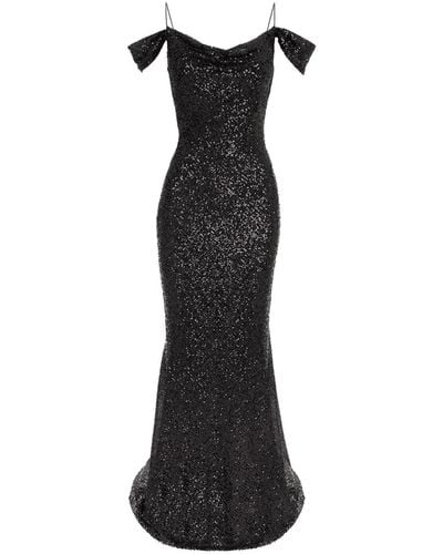 ROSERRY Miami Sequin Maxi Dress In - Black