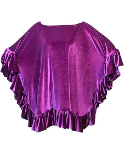Julia Clancey Mini Ruffle Plum Dress - Purple
