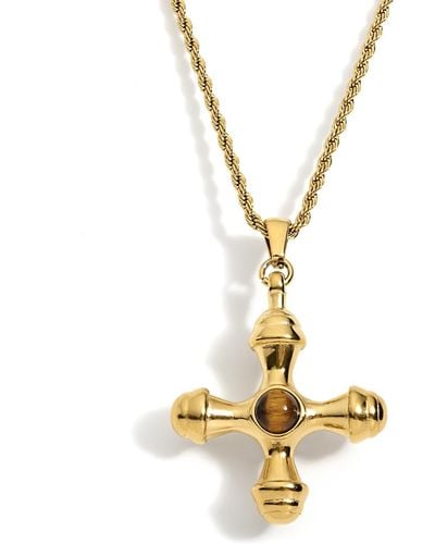 Olivia Le Adalena Vintage Cross Pendant Necklace - Metallic