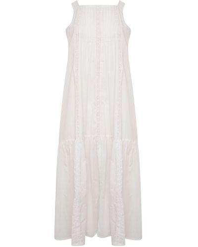 LAtelier London Isabella Cotton Midi Dress - White