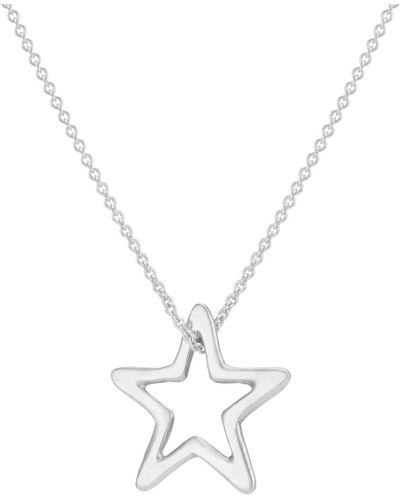 Posh Totty Designs Sterling Silver Open Star Necklace - Metallic