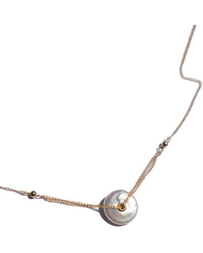seree Mabel Pendant Pearl Necklace - Metallic