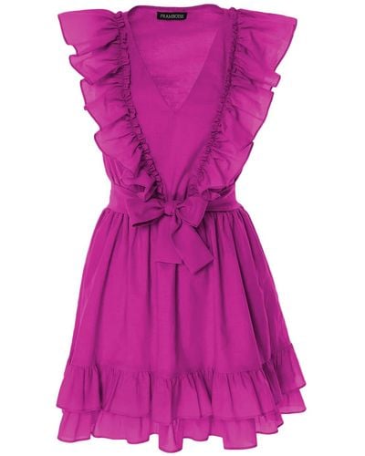Framboise Maeve Short Fuchsia Dress - Purple
